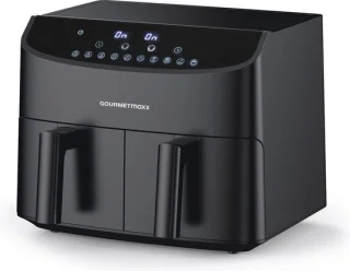 GOURMETmaxx heteluchtfriteuse dubbele mand 7 l zwart