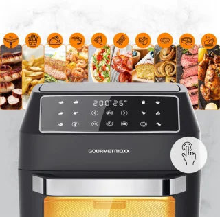 GOURMETmaxx Heteluchtoven 12L Zwart