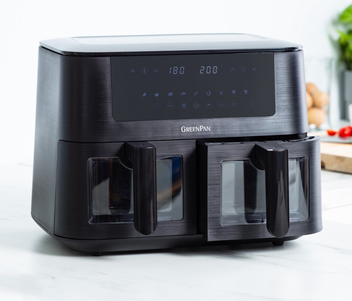 Wat vinden we goed aan de GreenPan Bistro dubbele airfryer 8L zwart