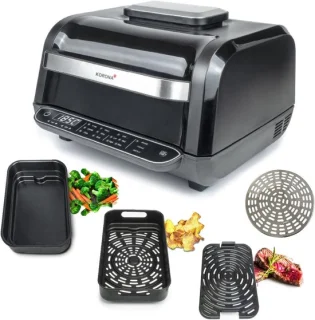 Grill en heteluchtfriteuse oven, 6 liter, zwart