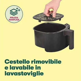 Handmatige heteluchtfriteuse, mat zwart
