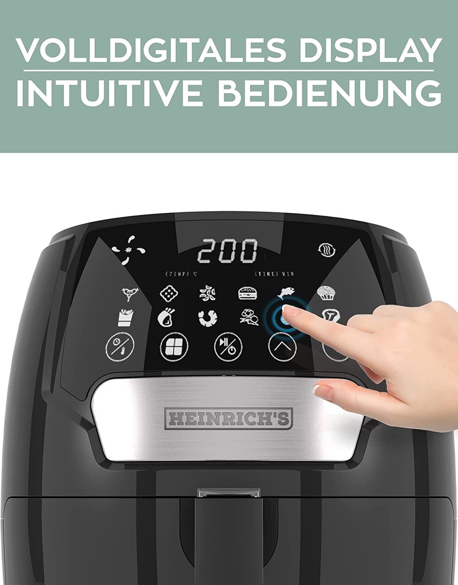 Heinrichs HFR 8212 Airfryer 3.7L digitaal