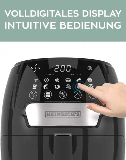 Heinrichs HFR 8212 Airfryer 3.7L digitaal
