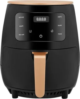Hete Lucht Frituurpan - Airfryer Olievrij - Gezond Koken - Compacte Behuizing - 3.5 Liter - Zwart Goud