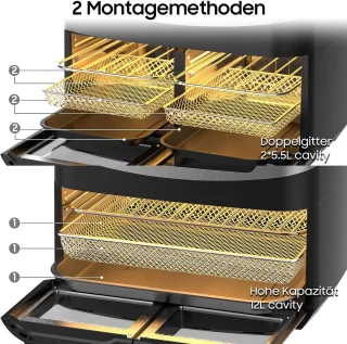 Heteluchtfriteuse 12L - 2-laden