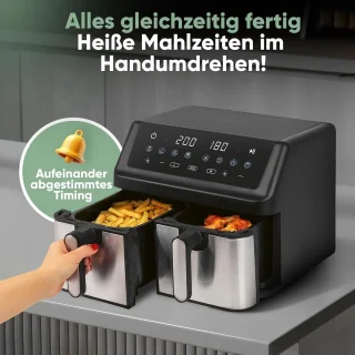 Heteluchtfriteuse 2-compartiment 9 L