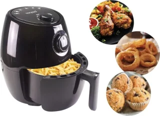 Heteluchtfriteuse 2 liter zwart