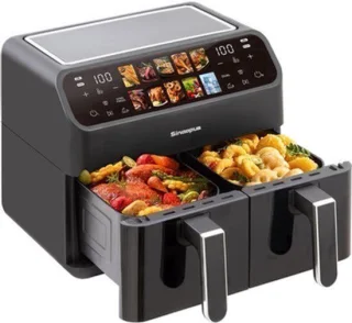 Heteluchtfriteuse 9 liter - 10-in-1 - Dubbele mand