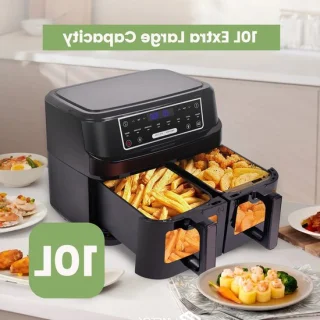 Heteluchtfriteuse (Airfryer) 10L Zwart