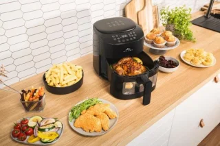 Heteluchtfriteuse Airfryer 43 liter zwart