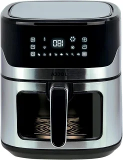 Heteluchtfriteuse (airfryer) 65 liter zilver zwart