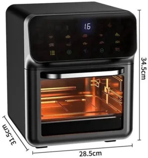 Heteluchtfriteuse – Airfryer - Airfryer Oven - 12L - 1350W - LED Touchscreen - Olievrije Heteluchtfriteuse - Multifunctioneel Convectoroven - Kijkvenster - Grote Capaciteit - Zwart