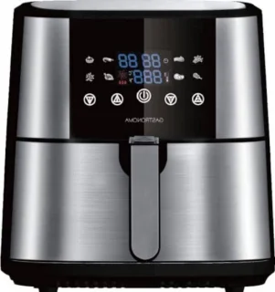 Heteluchtfriteuse - Airfryer Frituurpan - Gezond Koken - XXL Capaciteit - 6 Liter - Zwart Roestvrijstaal