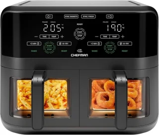Heteluchtfriteuse airfryer met kijkvenster, 3 liter, zwart