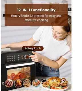 Heteluchtfriteuse Airfryer Oven 15L Zwart