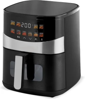Heteluchtfriteuse airfryer oven 6 liter zwart antraciet
