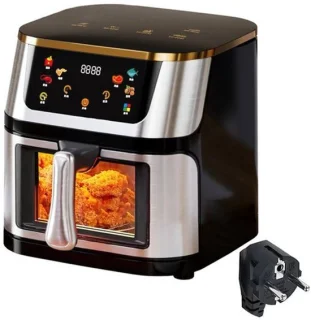 Heteluchtfriteuse airfryer oven 8L 1400W zwart