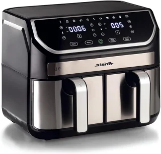 Heteluchtfriteuse Airfryer XL dubbele mand 9 liter bruin