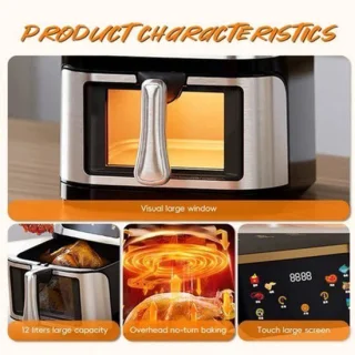 Heteluchtfriteuse – airfryeroven – 12 l – zwart