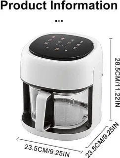 Heteluchtfriteuse compact glas 360°