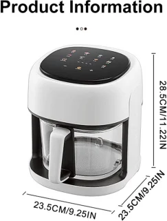 Heteluchtfriteuse Compact Glas 360°