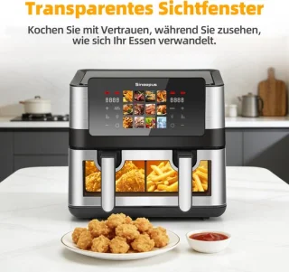 Heteluchtfriteuse Dual-Basket 8,5 L RVS Airfryer