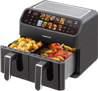 Heteluchtfriteuse dubbele kamer Airfryer XXL zwart