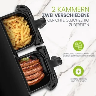 Heteluchtfriteuse dubbele mand 2400 W 10L