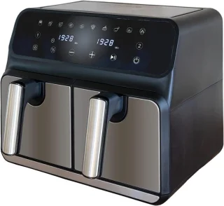 Heteluchtfriteuse dubbele mand 8 liter zwart