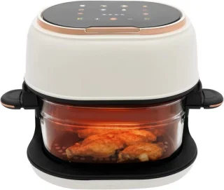 Heteluchtfriteuse glas 4 liter wit