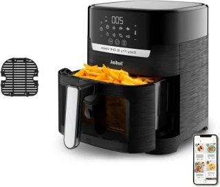 Heteluchtfriteuse grill - 45 liter - zwart