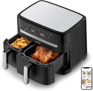 Heteluchtfriteuse met 2 lades