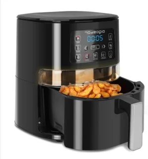 Heteluchtfriteuse met venster, zwart