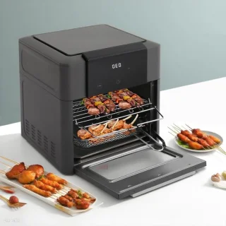 Heteluchtfriteuse mini oven 12 liter grijs