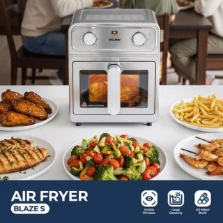 Heteluchtfriteuse oven - 6,5 liter - lichtgrijs