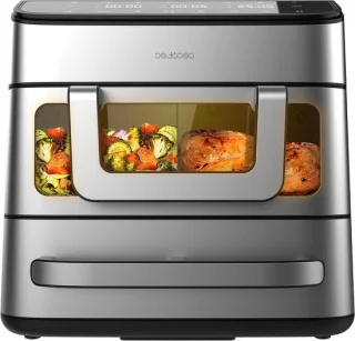 Heteluchtfriteuse oven - airfryer pizzaoven - 18 liter - roestvrij staal