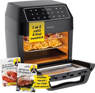 Heteluchtfriteuse oven - Airfryer XXL - 12 liter - zwart