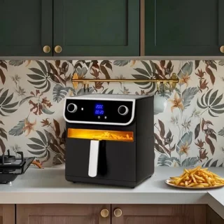 Heteluchtfriteuse van kunststof en glas