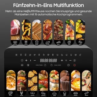 Heteluchtfriteuse XXL 23L Dual Zone - roestvrijstaal