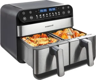 Heteluchtfriteuse XXL met dubbele mand - 10 liter - zwart