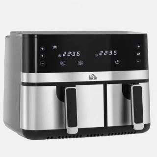 HOMCOM airfryer - staal - 41,8 x 39,2 x 31,1 cm - zwart
