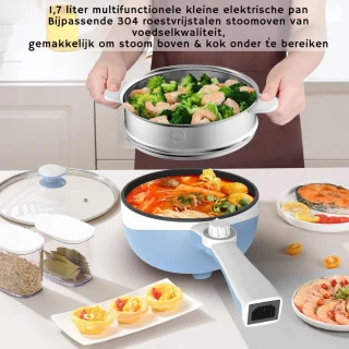 Hotpot Electrisch Chinees 1.7L Multifunctionele Kaasfondue Pan Blauw