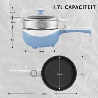 Hotpot Electrisch Chinees 1.7L Multifunctionele Kaasfondue Pan Blauw