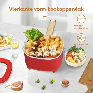 Hotpot Electrisch Kaasfonduepan Multipan 2L Rood