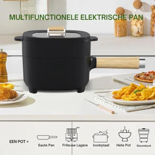 Hotpot Electrisch Multifunctionele Kaasfondue Pan 2L Zwart