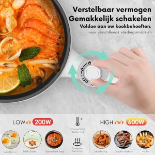 Hotpot Elektrisch 1.7L Blauw Multifunctionele Pan