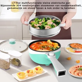 Hotpot Elektrisch 1.7L Blauw Multifunctionele Pan