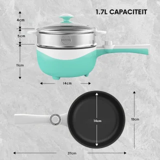 Hotpot Elektrisch 1.7L Blauw Multifunctionele Pan