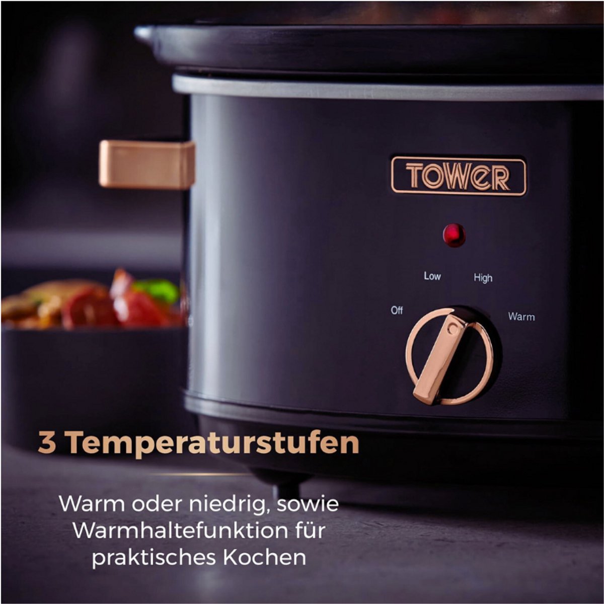 Infinity Slowcooker 6.5L Zwart Roségoud