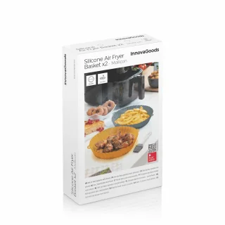 InnovaGoods Siliconen mandjes set met borstel voor airfryer